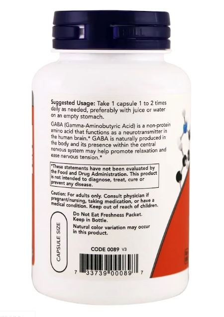 ГАМК (Гамма-аминомасляная кислота) (GABA) 750 мг 100 капсул Киев - изображение 8
