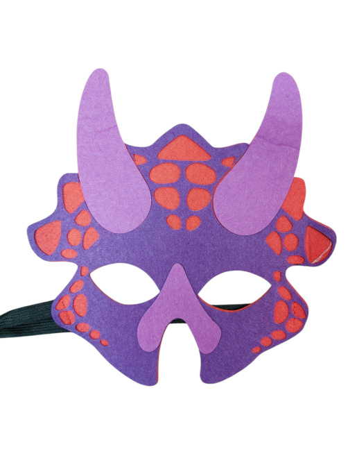 Дитяча маска Динозавр для дитячого свята one size фіолетово-червоний Київ - фото 1