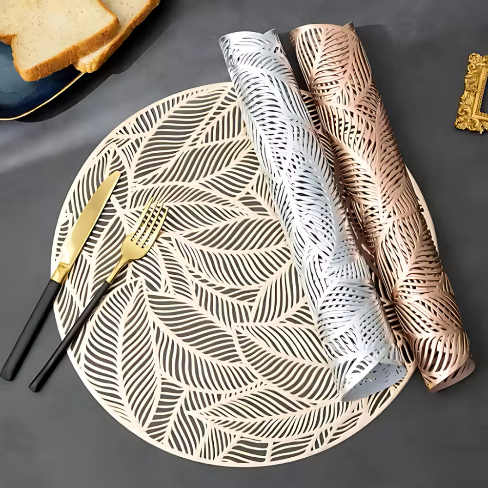 Сервировочная салфетка под горячее круглая 38х38 см, коврик сервировочный розово-золотистый набор 2 шт Каменец-Подольский - изображение 4