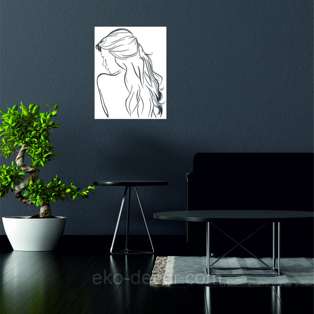 Декоративное настенное Панно «Девушка» Декор на стену 110*85 см, Белый Киев - изображение 2