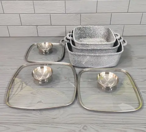 Набор квадратных казанов UNIQUE UN-5501 6 предметов Одесса - изображение 9