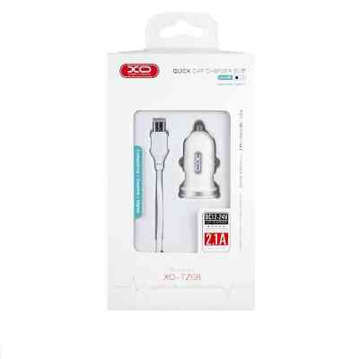 Зарядний пристрій XO 2xUSB 2.1A + cable USB to Micro 5P white (TZ08-M-WH) Вінниця