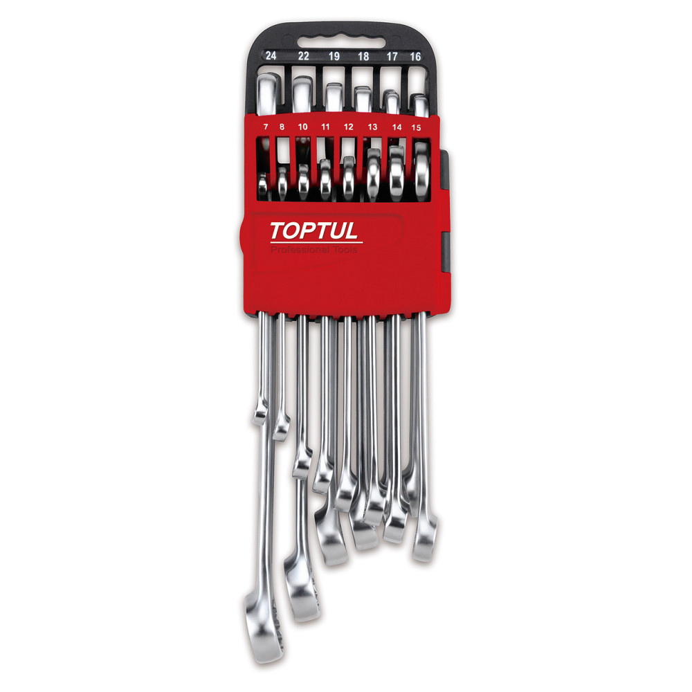Набір ключів комбінованих 7-24 мм 14ед. на холдері (червоний) TOPTUL GSAB1402 Одеса - фото 1