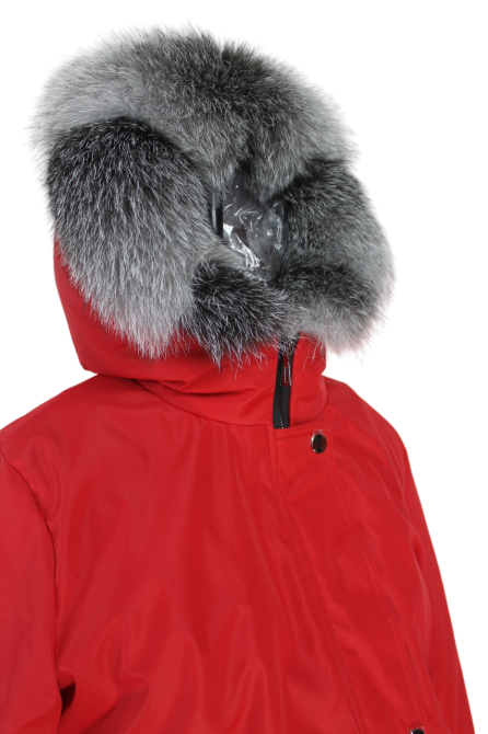 Бомбер женский с мехом блюфрост 50 Красный Харьков - изображение 9