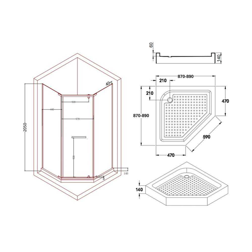 Душевая кабина Lidz Dozorca SC90x90.CRM.LOW.TR, стекло прозрачное 6 мм Киев - изображение 2