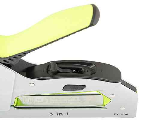 Степлер ресорний WERTVOLL 3-В-1 скоба R53 4-14мм/шпилька 14 мм/цвях 14 мм корпус метал/ергоном TPR FX-1104 Коломыя