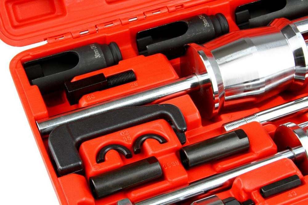 Универсальный Инерционный съемник дизельных форсунок с адаптерами в кейсе Mar-Pol (M57689) Нововолынск - изображение 6