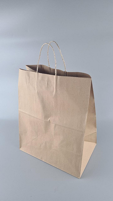 Пакет із ручками паперовий 35*29*19 бурий No35 (25 шт.) Харків - фото 1