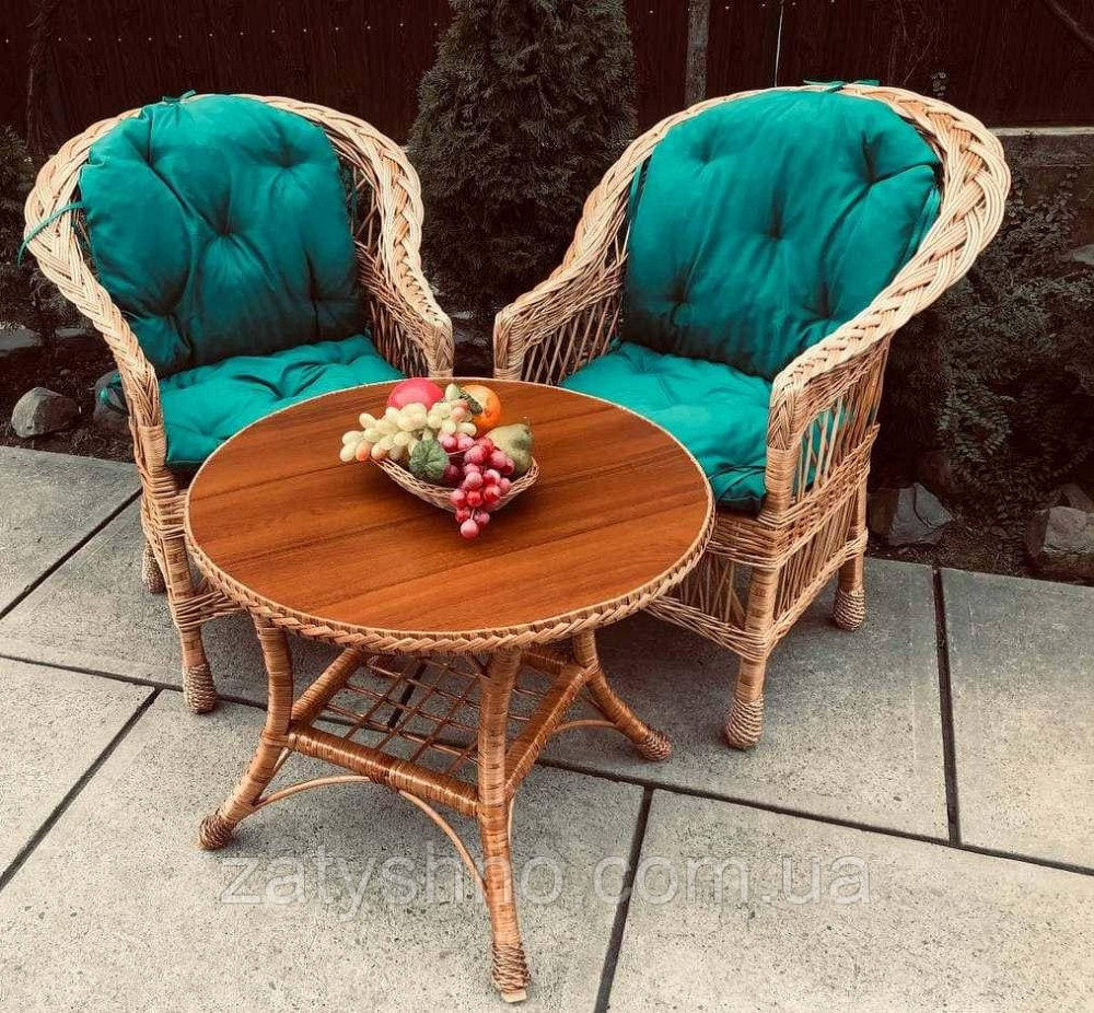 Плетені меблі з лози з гарним столом Київ - фото 2