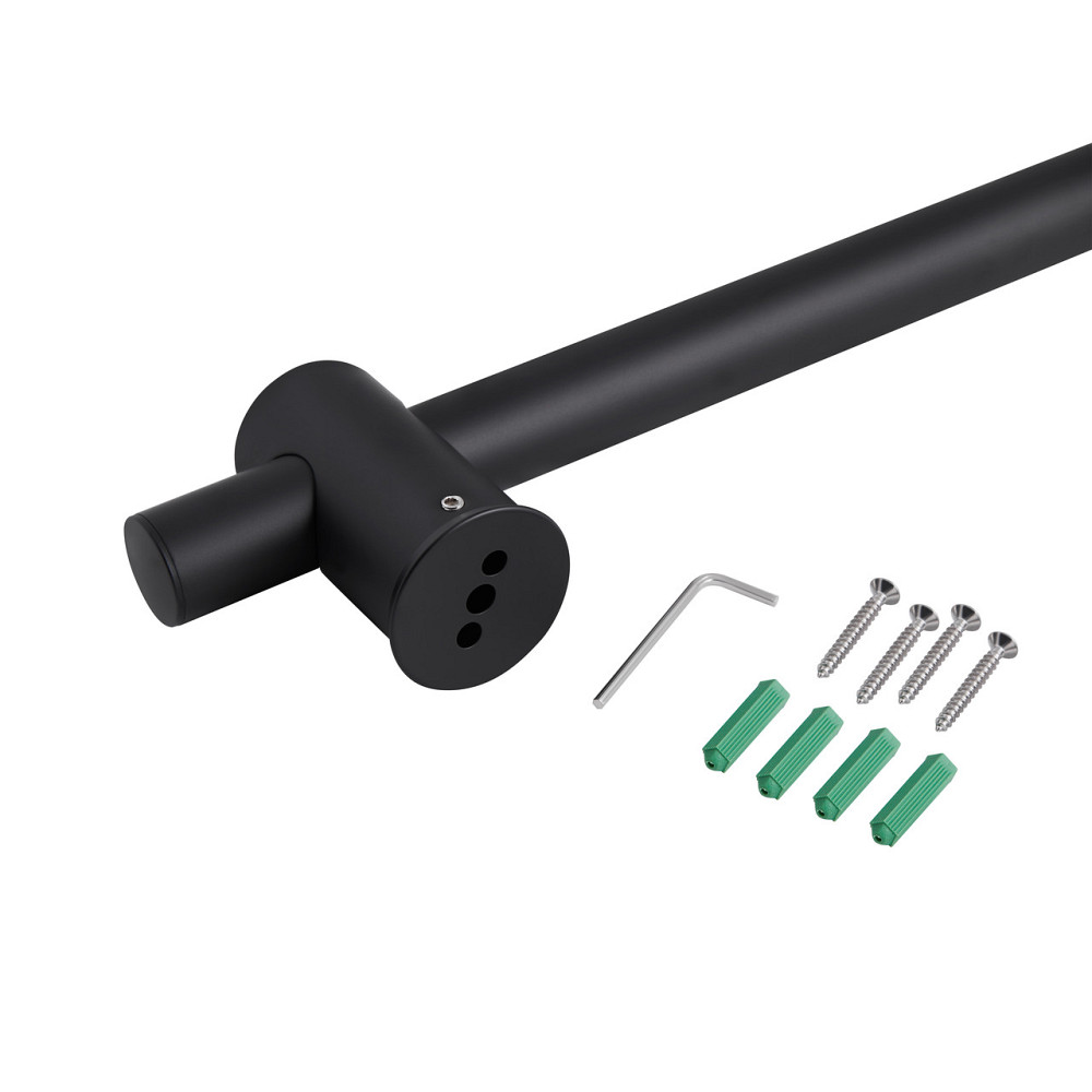 Душевая стойка с держателем универсальная Qtap Lepit 665 мм округлая QTLEP82103OB Black Matt Киев - изображение 5