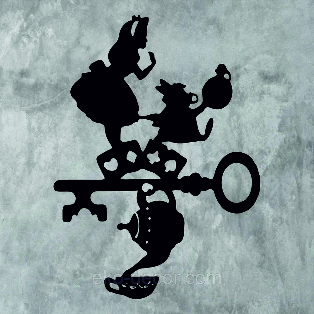 Декоративне настінне Панно «Аліса в країні чудес», Декор на стіну 90*65 см, Чорний Київ - фото 4