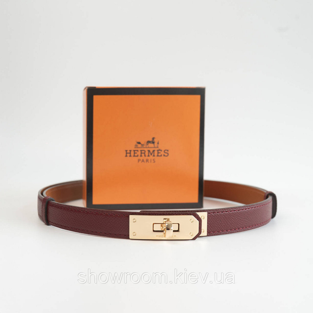 Жіночий ремінь шкіряний Hermes Гермес (280-1) бордовий Київ - фото 1