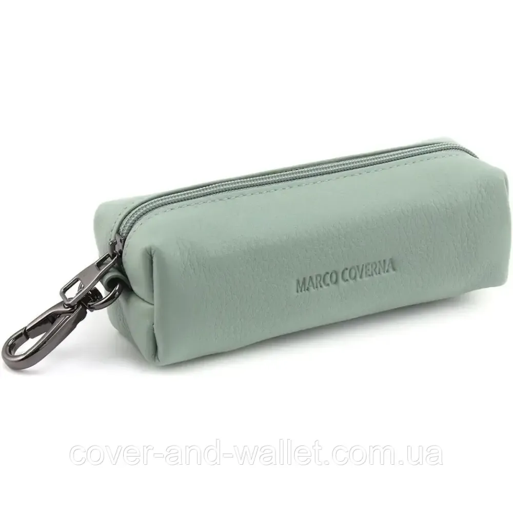 Елітна жіноча ключниця м'ятного кольору на блискавці Marco Coverna W005 Light Green Київ - фото 1