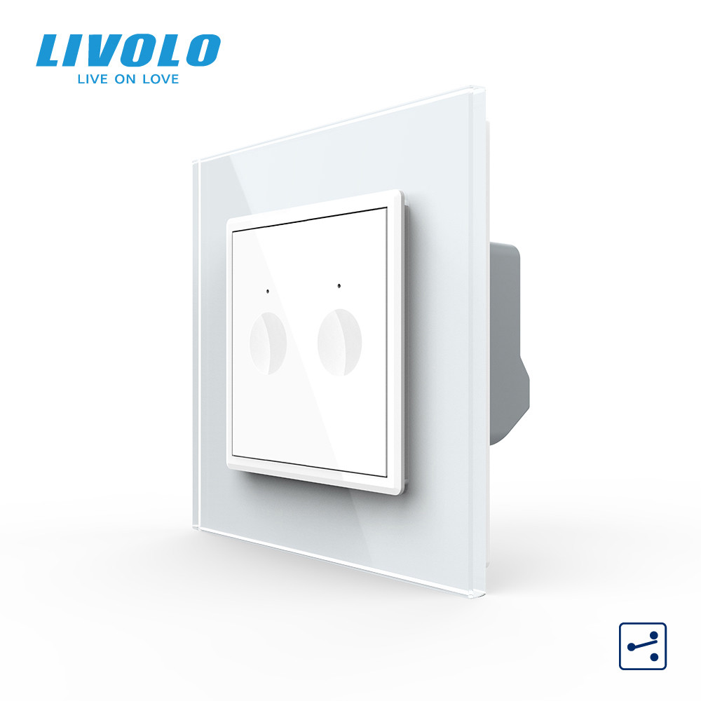 Сенсорний прохідний/перехресний вимикач Sense 2 сенсора Livolo білий (722000411) Коломыя - изображение 1