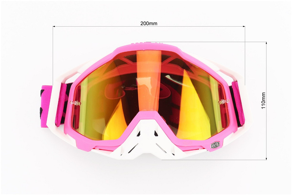 Окуляри кросові/ендуро/АТV, біло-рожеві (дзеркальне скло) Киев - изображение 4