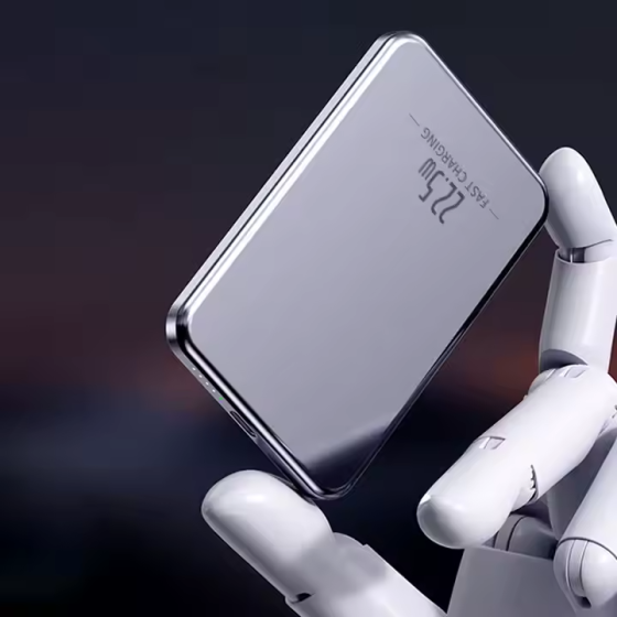 Павербанк бездротовий магнітний ультратонкий, Powerbank з бездротовою зарядкою, 10000 мАг, 20Вт Type-C grey Кам'янець-Подільський