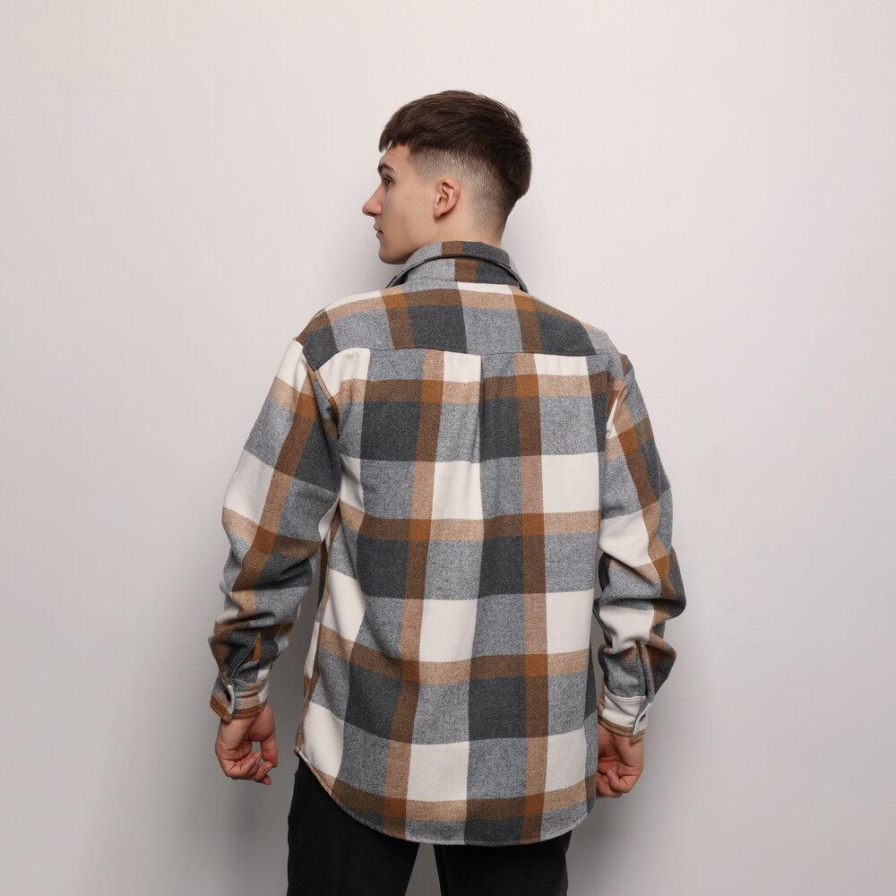 Рубашка в клетку серо-коричневая. Мужская рубашка Pobedov Tartan в клетку серо-коричневая Киев - изображение 5