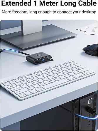 USB-хаб UGREEN CR113 USB 3.0 Hub 1m (Black) (UGR-20291) Киев