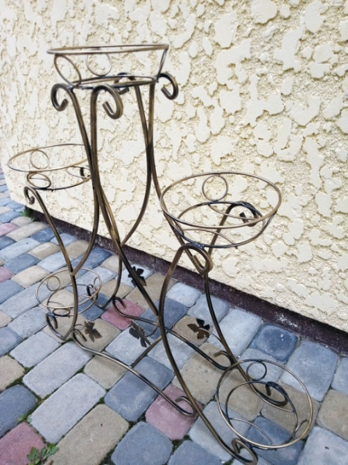 Підставка кована для квітів «Сани маленькі» на 5 вазонів (C-025) стійка під квіти, вазон Київ - фото 6