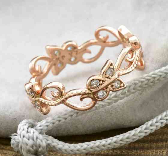 Кольцо Xuping Красота 11689, 18 размер (ширина 6мм), белые фианиты, позолота РО Киев