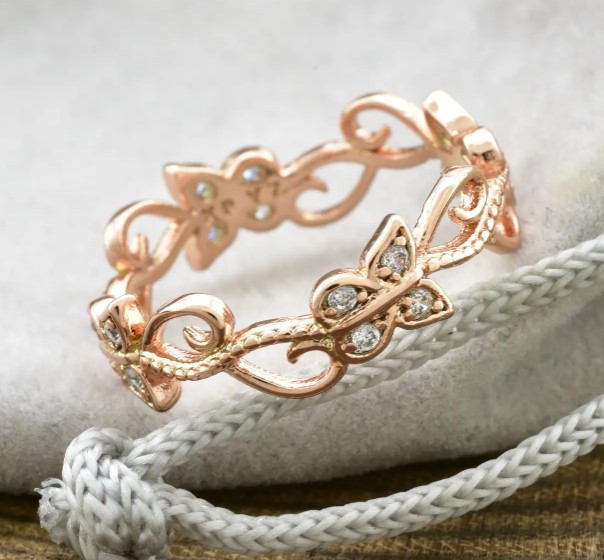 Кольцо Xuping Красота 11689, 18 размер (ширина 6мм), белые фианиты, позолота РО Киев - изображение 3