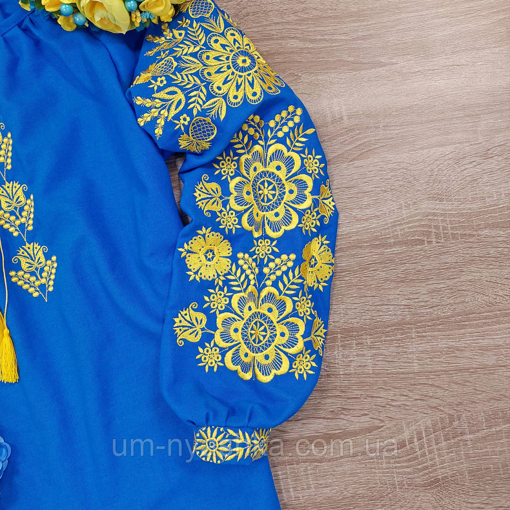 Жіноча лляна вишиванка блакитна з жовтою вишивкою Стефанія р.XS-5XL Кривой Рог - изображение 8