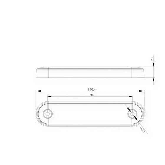 Ліхтар овальний білий 120х28мм FT-073 B LED маркерний Мукачево
