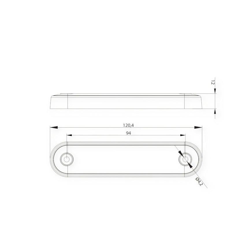 Фонарь овальный белый 120х28мм FT-073 B LED маркерный Мукачево - изображение 2