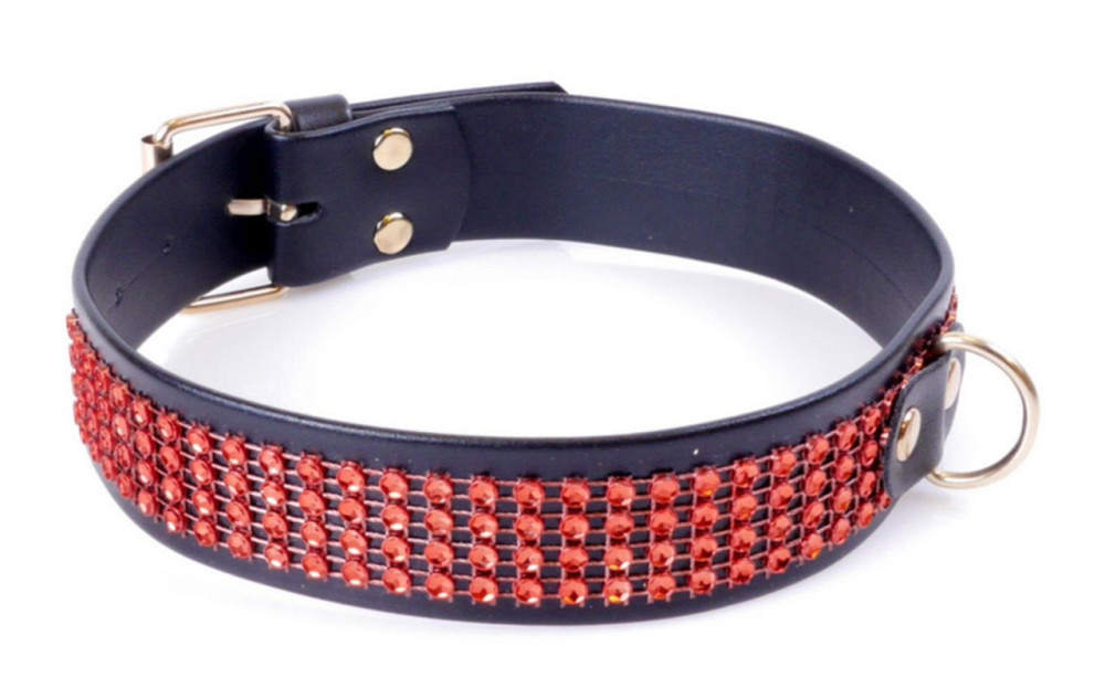Ошейник из искуственной кожи с кристаллами Fetish Boss Series - Collar with crystals Red, BS3300110 Sex Aura Киев - изображение 2