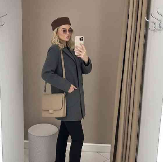 Женское элегантное пальто на подкладке турецкий кашемир Графит, 42/46 Одесса