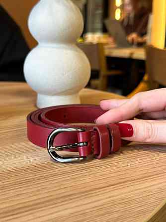 Червоний жіночий шкіряний ремінь Київ