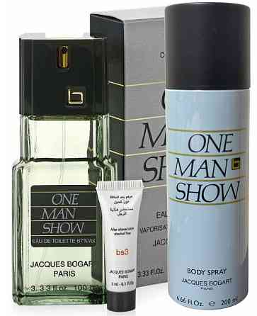 Набір для чоловіків One Man Show Bogart (Туалетна вода 100 мл бальзам після гоління 3 мл Дезодорант 200 мл) Запоріжжя