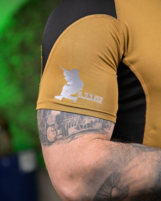 Тактическая футболка  5.11 coyot/black ПП7649 Одесса - изображение 5