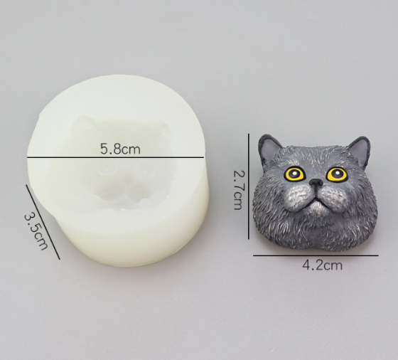 Молд силиконовый Кот 58 на 35 мм серый Киев