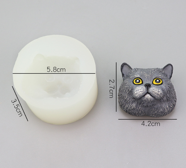 Молд силиконовый Кот 58 на 35 мм серый Киев - изображение 2