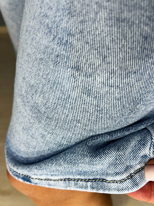 Шорти жіночі джинсові Liana 4-011 бермуди широкі довжина до колін пояс мотузка стрейчеві блакитні, блакитний, 26, 26, 70 см, 100 см Київ - фото 10