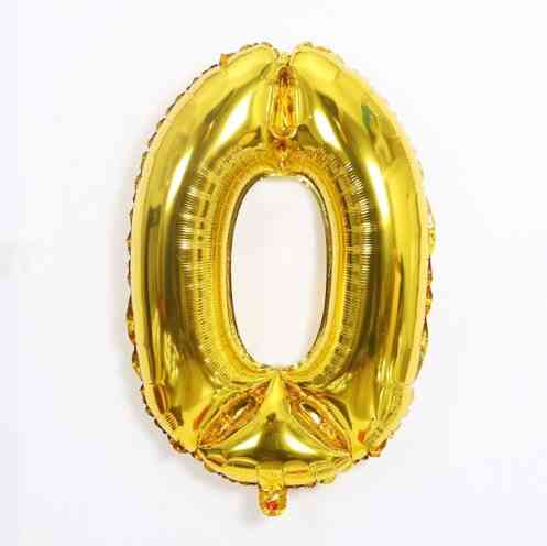Шарик цифра 0 фольгированная 32 дюйма золотистый Киев