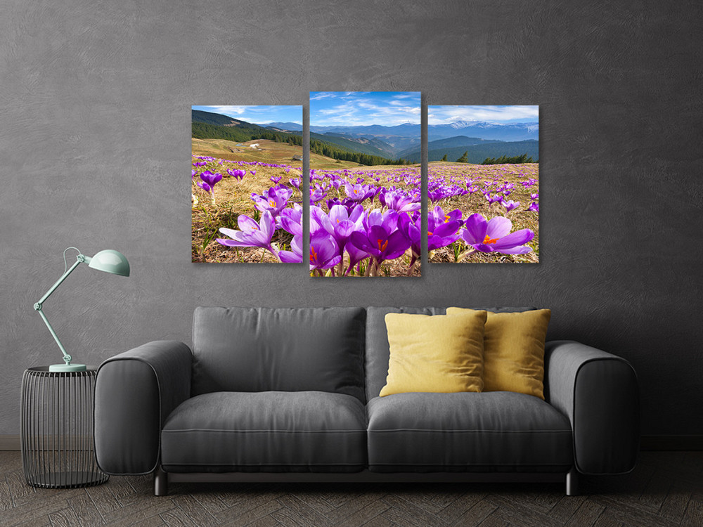 Модульная картина в гостиную / спальню  Гірський Шафран Art-658_3 100x150 см Киев - изображение 3