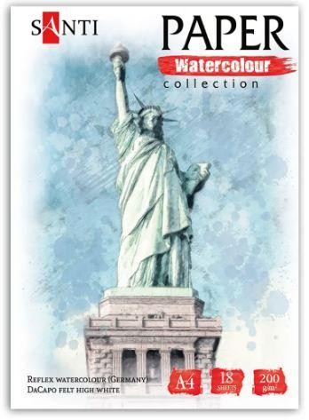 Набір паперу для акварелі "SANTI" 130511  "City", А4, "Paper Watercolor Collection", 18 арк, 200г/м2, шт Київ - фото 1