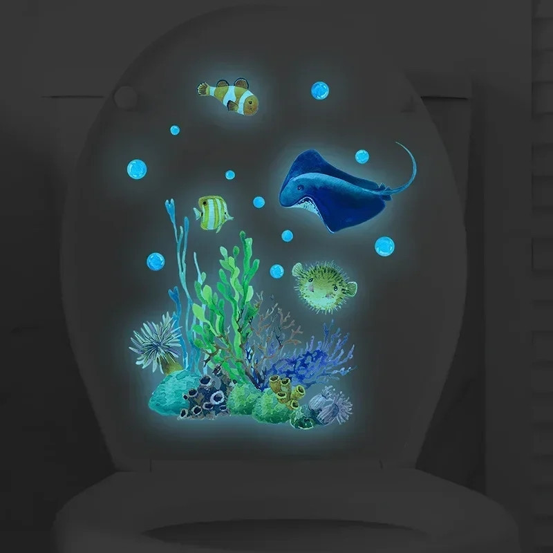 Фосфорна наклейка на унітаз 20 на 30 см різнобарвний Київ - фото 1