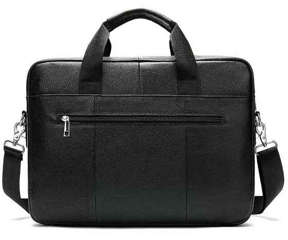 Сумка ділова чоловіча шкіряна Vintage 14794 Чорна Київ