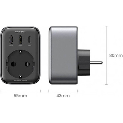 Зарядний пристрій Ugreen 3xUSB 30W Outlet Extender (2хUSB-A+USB-C) CD314 (90613) Вінниця - фото 10