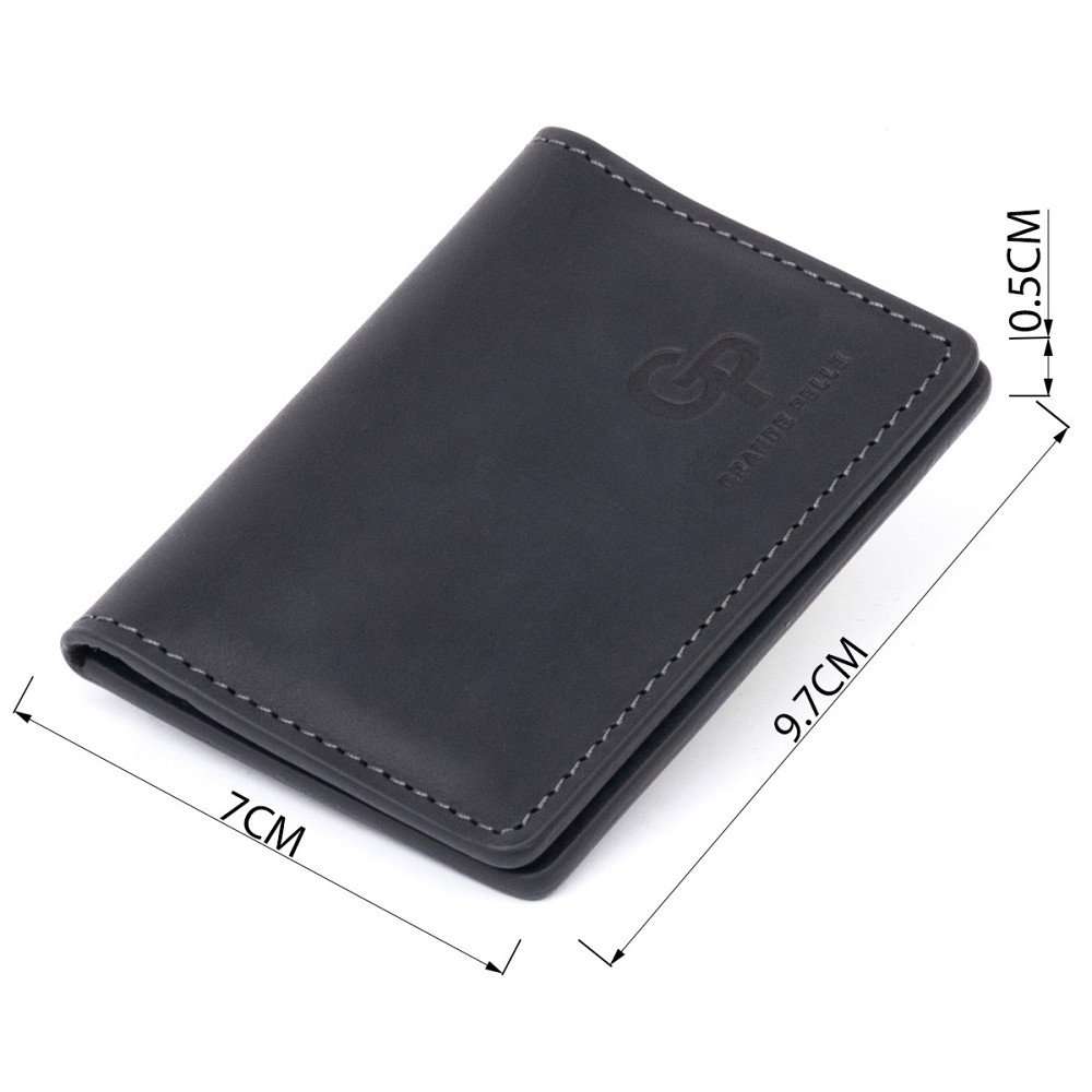 Візитниця з обкладинкою для ID-паспорта з натуральної шкіри GRANDE PELLE 11290 Чорна Київ - фото 3