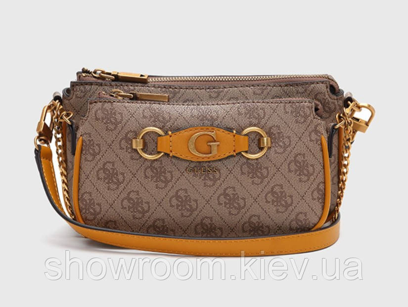 Жіноча сумочка з органайзером на плече Guess (865470) світло-коричнева Київ - фото 1