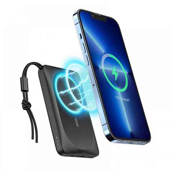 Павербанк 10000 mAh VEGER VG-W1151-B 38.5Wh 3.85V беспроводная зарядка power bank повербанк Одесса