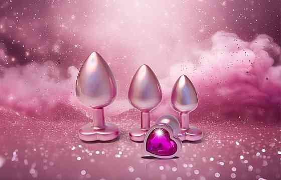 Анальна пробка рожева Dream Toys Gleaming Love з декоративним каменем у вигляді серця, S Sex Aura Київ