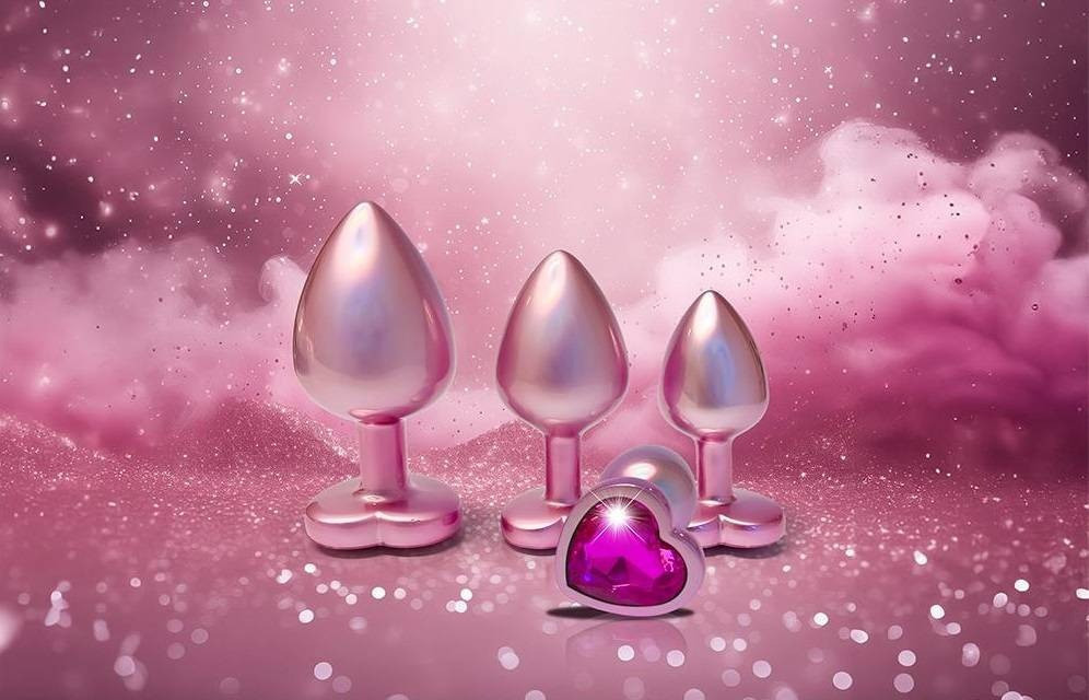 Анальна пробка рожева Dream Toys Gleaming Love з декоративним каменем у вигляді серця, S Sex Aura Київ - фото 3