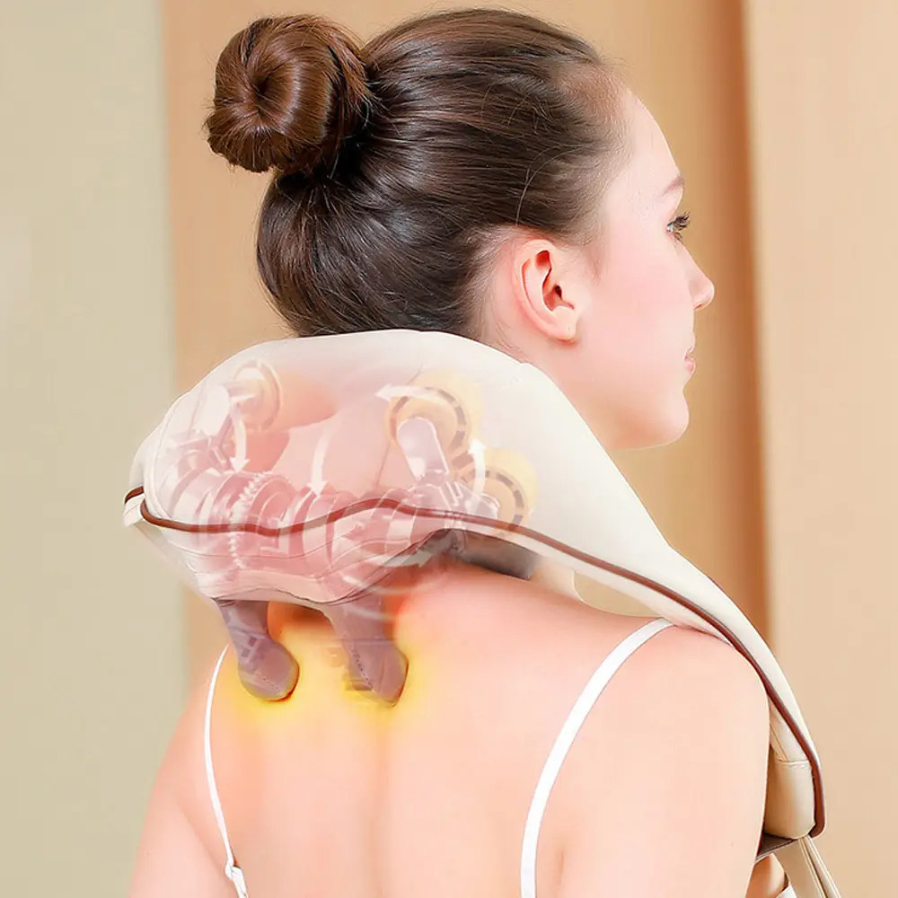 Ударный массажер для шеи с подогревом, от USB, XL-653 / Электрический массажер для спины / Электромассажер Киев - изображение 8