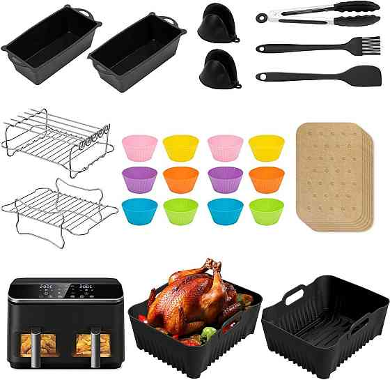 Аксесуари для аерофритюрниці Cosori CAF-R901-AEU Чорний 8.5L силіконова форма, решітка, шпажки, рукавички, пергамент, набор Київ