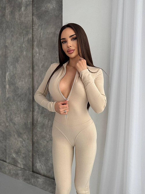 Жіночий теплий облягаючий комбінезон пума Бежевий, 44/46 Одеса - фото 5